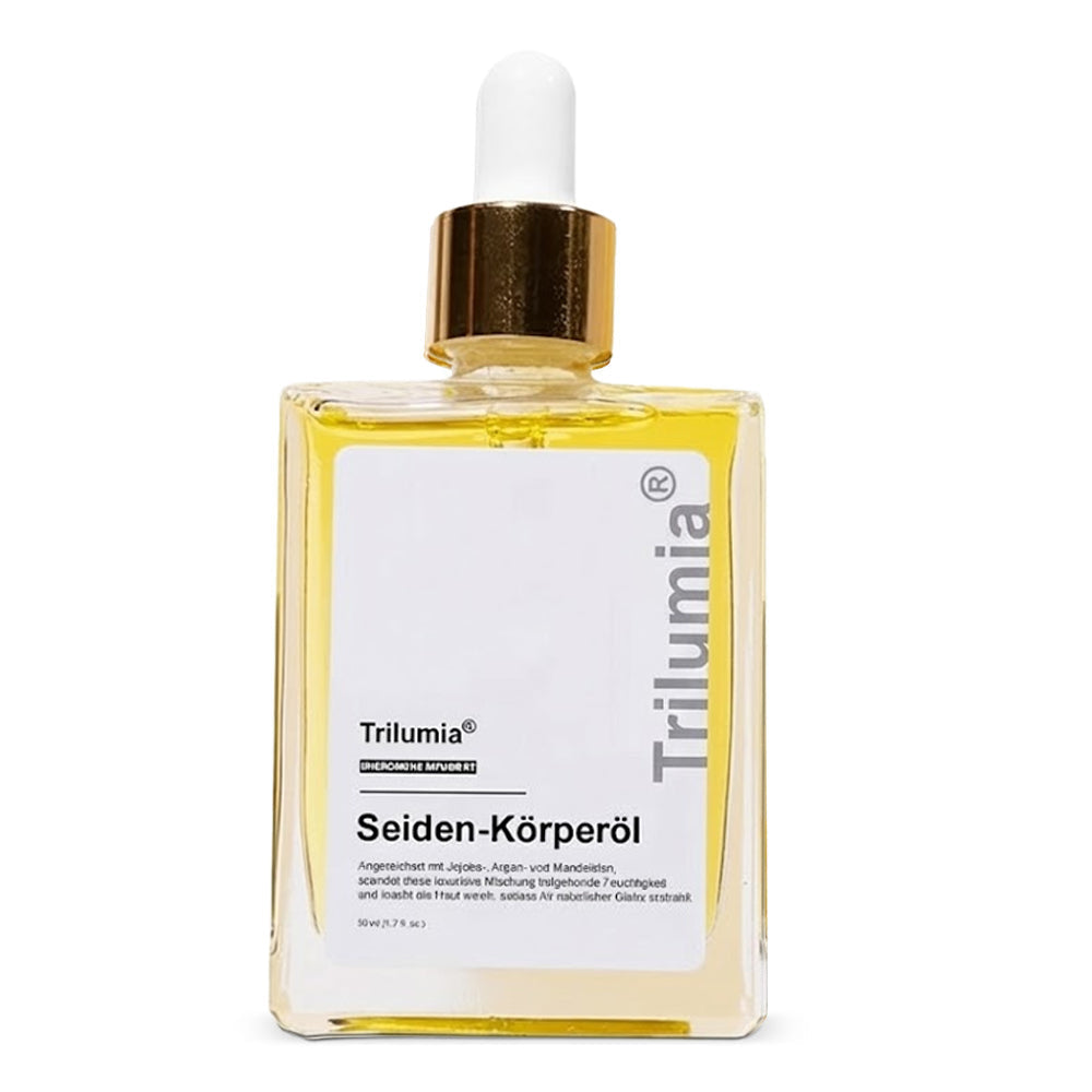 💐 Trilumia® Seiden-Körperöl 💕 Dermatest® geprüft – Strafft, glättet und festigt die Haut, reduziert Falten und stellt die jugendliche Elastizität wieder her.