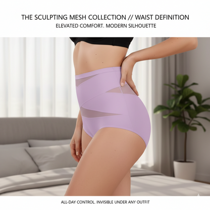 Breathable Mesh Sports Style Shaping Underwear for Women - High Waisted Seamless Anti Roll Lifting Briefs S-XXL